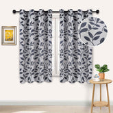 Leaves Machine Washable Room Darkening Blackout Curtains, Set of 2